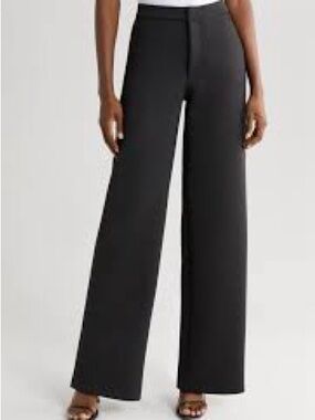 Good American Black Wide-Leg High-Rise Pants